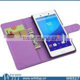Hot Selling PU Leather Wallet Case for Sony Xperia M4, Wholesale for Xperia Z4 Aqua Cell Phone Case thumbnail-3