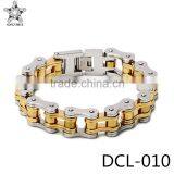 2016 New Design Gold Plated Stainless Steel Biker Bracelet,mens Biker Bracelet