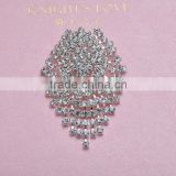 (M0473) 42mmx60mm droplet crystal brooch,luxury products,silver plating,with pin at back