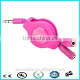 Tangle Free Retractable1 Male to 2 Female Aux Y Splitter Cable thumbnail-2