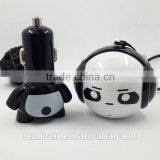 2 in 1 5V 2.1A Hangings Cartoon Monster Design Micro USB Car Charger thumbnail-1