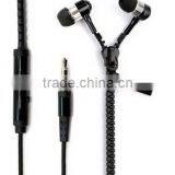 High Quality Zipper Earphone With Mic thumbnail-1