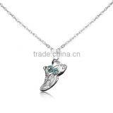 Fancy Silver Plated Shoe Shape Ribbon Charm Anklet For Awareness Runs And Walks