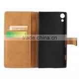Plain Wallet Genuine Leather Case Cover For Sony Xperia Z4 thumbnail-6