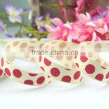 High Quality Grosgrain Printed Polka Dot Hair Ribbon for Bow Tie thumbnail-1