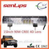 15inch 90W C-ree Light Bar With 4D Lens Waterproof 10000LM Light Bar for Trucks 4X4 Motorcycle