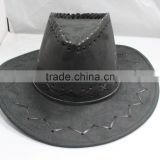 Grey fake leather cowboy wide brim hats for men