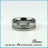 Blue Carbon Fiber Custom Cheap Wholesale Men Stainless Steel Ring thumbnail-2