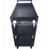 Black Rolling Metal 3 Tray Utility Tool Service Push Cart Shelf Storage Wheeled thumbnail-2