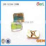 20mm Metal Sew on Button in White With Clear Crystals