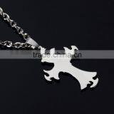 Women Men's 316L Stainless Steel Unique Smooth Flat Cross Pendant Necklace thumbnail-4