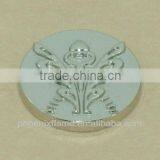 Brass Button With Flower Smile Face