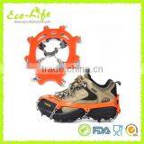 1 Pair Mountaineering Hiking Anti-Slip Silicone Shoe Crampons, Eight Tines Ice Grippers thumbnail-1
