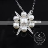 925 sterling silver shining star with pearls creative pendant necklace fashion women necklace jewelry 6360468