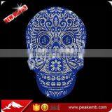 Teal Blue Skull Hotfix Rhinestone Applique