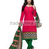 Red South Cotton Dress Material thumbnail-1