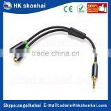 Extension Male to 2x Female Aux Gold Plated 3.5mm Stereo Audio Splitter Cable Connecting 2 Headphones Speakers