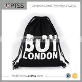 Factory Price Shopping Popular Generous Fashion Black Drawstring Canvas Tote Bag thumbnail-1