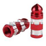 Universal Aluminum 2X/a Set Red&silver Motorcycle Wheel Tire Valve Stem Caps New thumbnail-1