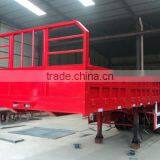 2016 Tri-Axle 50ton 40Feet Flat Bed Side Wall Cargo Truck Semi Trailer For Sale thumbnail-3