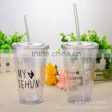 500ml Customer Logo Printing Double Wall Plastic Cup With Lid thumbnail-4