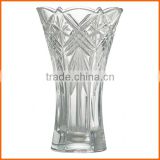 Decorated clear heavy glass vases