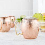 SOI COPPER MOSCOW MULE MUG 16oz HAMMERED TEXTURE Made of Solid Copper Brass Handle thumbnail-4