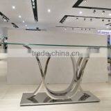2017 New Design Glass Special Stainless Steel Base Coffee Table Set thumbnail-1