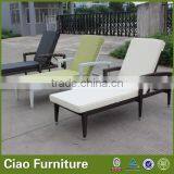 High Quality Outdoor Antique Rattan Chaise Lounge With Cushion thumbnail-1
