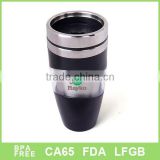 double wall clear Plastic mug inner 304 stainless steel