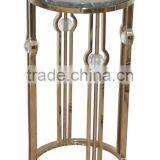 Golden Stainless Steel Plant Stand Pot Stand With Marble Top thumbnail-2