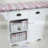 Furniture Woven Basket Cabinet With Ironing Board thumbnail-2