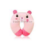 2017 New Products Cute Pink Rabbit Custom Cushion Sleeping Anti Wrinkle Cotton u Neck Pillow for Promotional Gifts