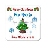 2017 Personalised Merry Christmas Teacher Wooden Coaster Made in China