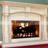 European Cultured Hand Carved Beige Marble Fireplace Hearth thumbnail-2