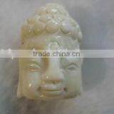 Wholesale 30-40mm White Laughing Buddha Head Carved Natural Coral Pendant thumbnail-1