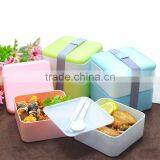 Food Grade BPA Free Plastic Two Layers Lunchbox , Reusable Take Away Lunch Box Food Containers thumbnail-1