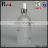 100ml Cosmetic Frosted Screen Printing Glass Bottle With Silver Aluminum Dropper for Essential Oil Perfume China Suppliers thumbnail-3