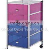 New Design Plastic Rolling Cart With Drawer, Colorful Mobile Storage Drawer Trolley thumbnail-5