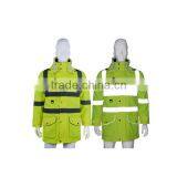 Polyester Fabric With PVC Coating High Visibility Reflective Rain Coat thumbnail-2