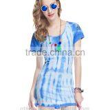 Women Tie Dye Rayon/stretch Jersey Dress, Women Tie Dye T-shirt Dress thumbnail-1