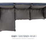Beige Modern Leather Sectional Sofa thumbnail-2
