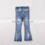 The Latest 2017 Little Girls Flared Boot Cut Blue Denim Jeans Elastic Waist Denim Jeans thumbnail-2