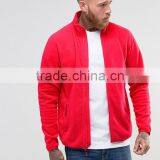Custom Long Sleeve Funnel Neck Zip Placket Without Hood Red Men's 100% Polyester Casual Regular Fitted Sweatshirt thumbnail-1