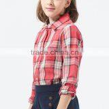 British Style 2017 Spring Student Girls Shirt Long Sleeved Cotton Plaid Shirt for Girl thumbnail-3
