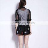 Hollow Out Back Summer Blouse,models Short Sleeve Blouse thumbnail-4