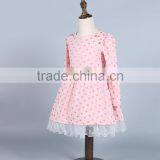 MGOO Wholesale Cotton Spandex Stylish Kids Toddler Girls Clothing Polka Dots Buttons Princess Dress thumbnail-2