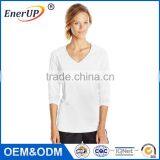 Hot Sale Cheap v Neck Women Breathable Polyester Long Skin Tight Long Sleeve t Shirt thumbnail-2