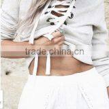 Women's Cotton Caftans Drawstring Hoodie Hooded Neck Fit Crop Top thumbnail-2