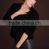 Promotion Price Black Woman Faux Fur Short Coat Lady Curly Sheep Fur Jackets thumbnail-2